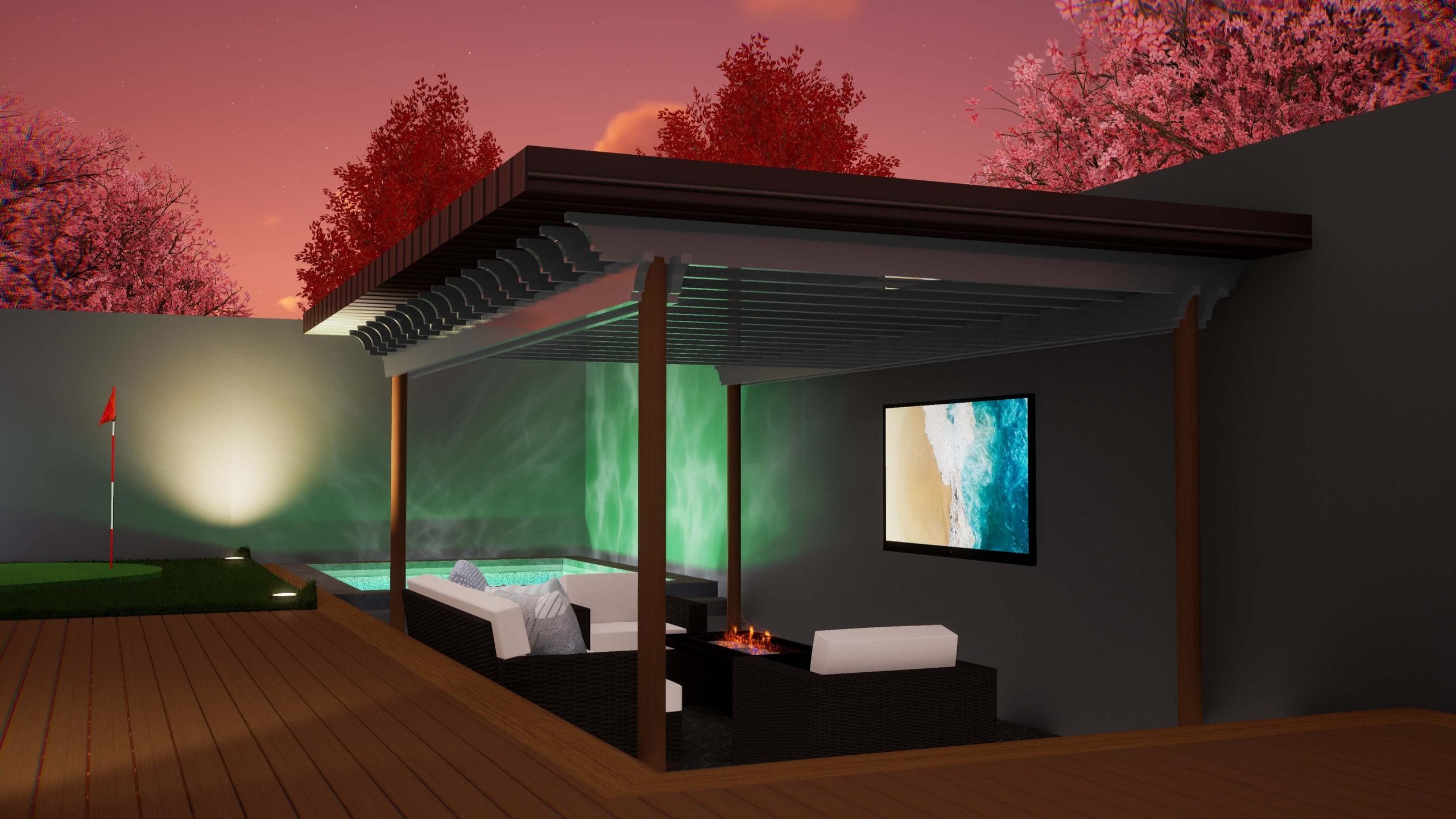 Artificial turf lawn installation in Sherman Oaks, CA