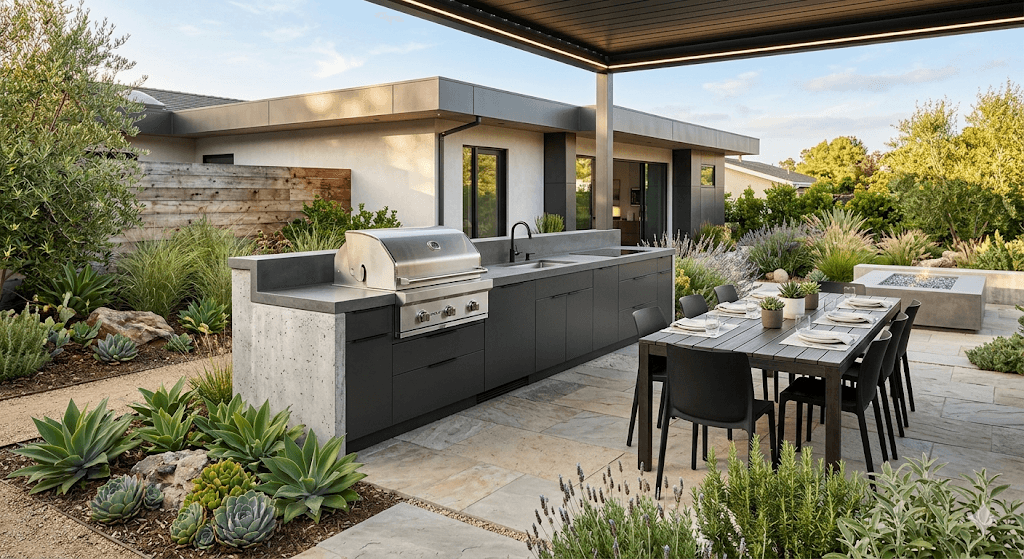 California-style outdoor kitchen design for Los Angeles home